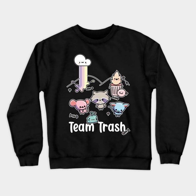 Kawaii Raccoon, Rat and Opossum, Team Trash Pastel Rainbow Crewneck Sweatshirt by YourGoods